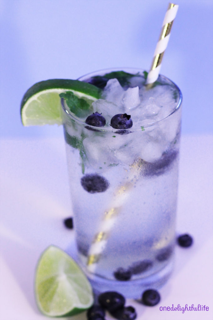 Cool down on a summer day with this refreshing blueberry vanilla mint mojito. 