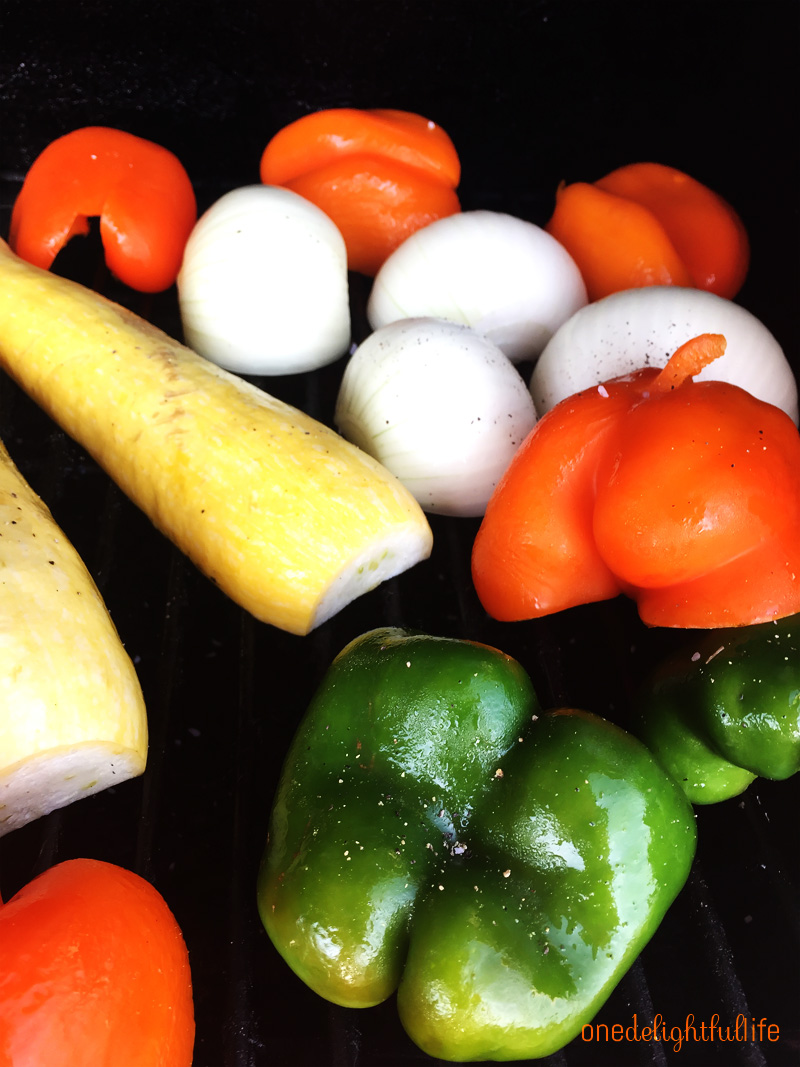 Lightly coat your halved veggies with cooking space and place them flat side down to start.