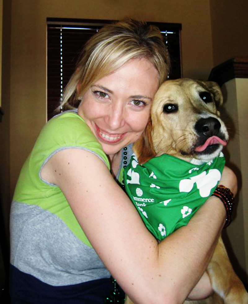 Sasha has the longest tongue of any dog I've ever seen, but that makes her even cuter for photo moments like this one take on St. Patrick's Day 2011.