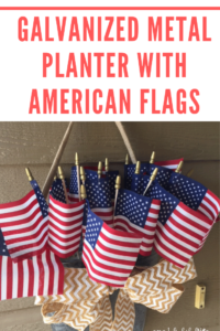 DIY Galvanized Planter With American Flags