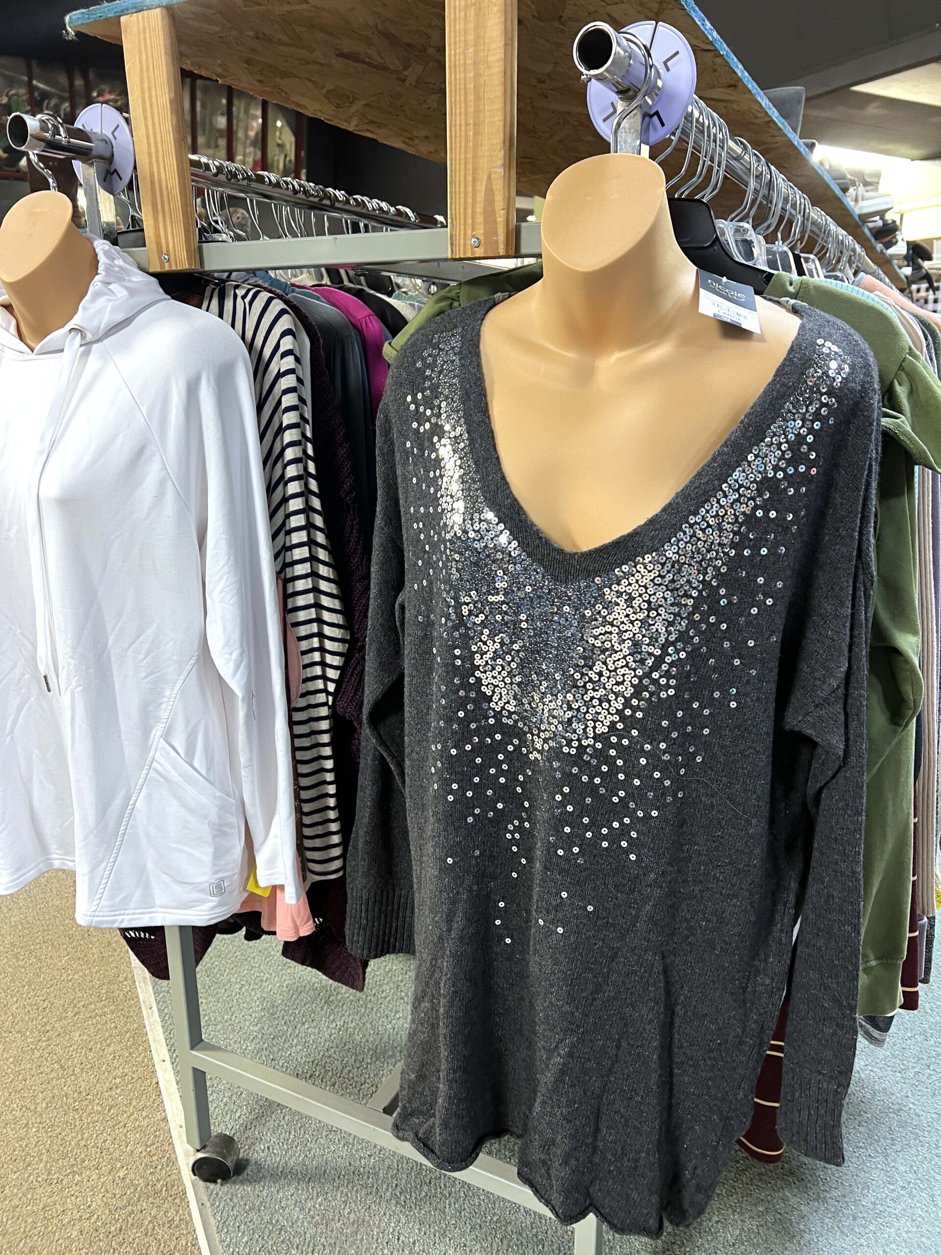 Women's clothing for sale at Unique Boutique in Pratt, Kansas.