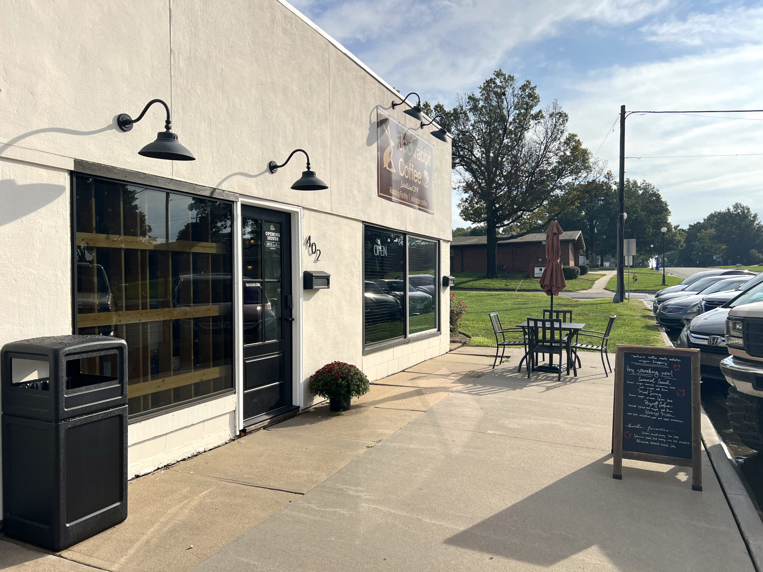 Jackrabbit Coffee is now October Coffee in Hiawatha, Kansas.