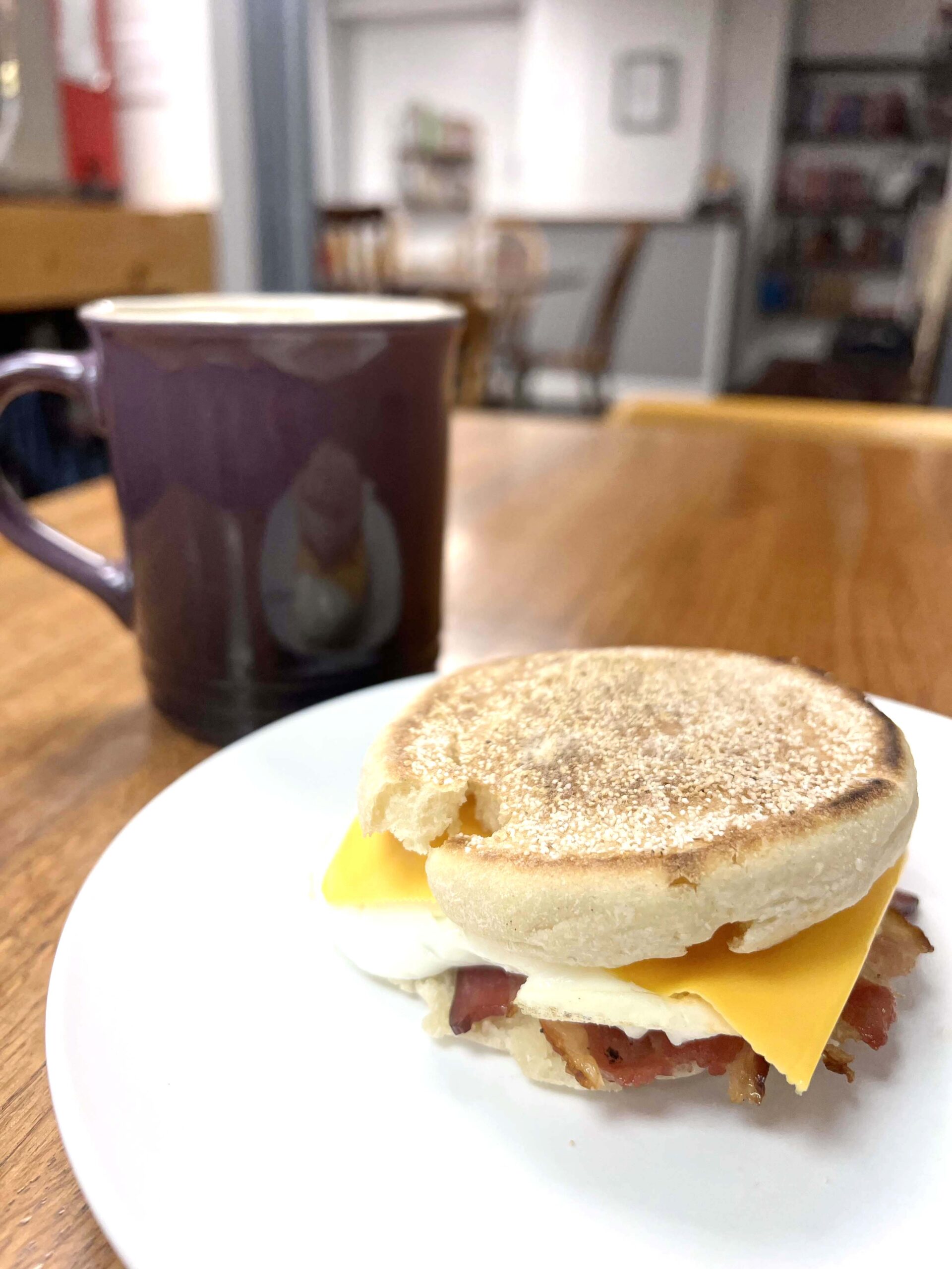 Breakfast Sandwich and Coffee