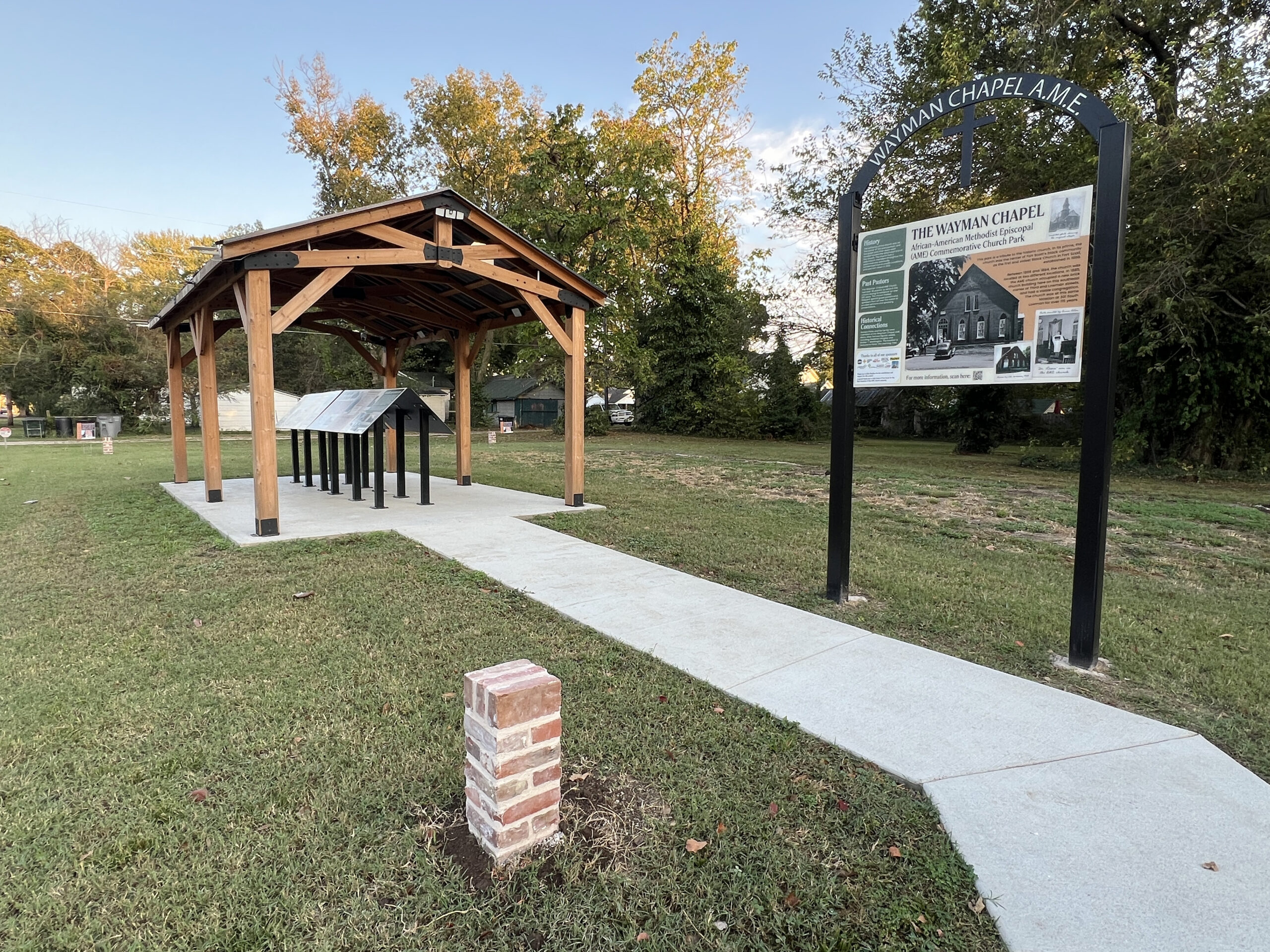 The Wayman Chapel African American Methodist Episcopal Commemorative Park was established on the site where the church once stood.