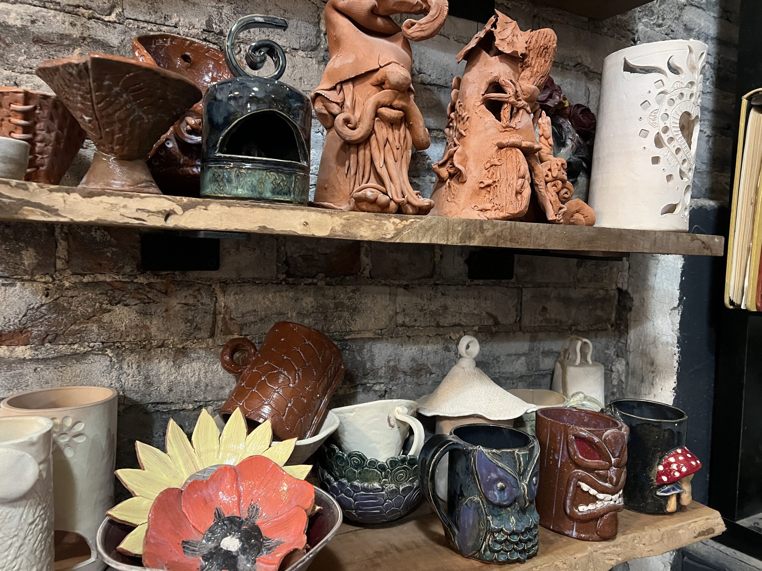 Completed workshop projects wait to be picked up from customers. 