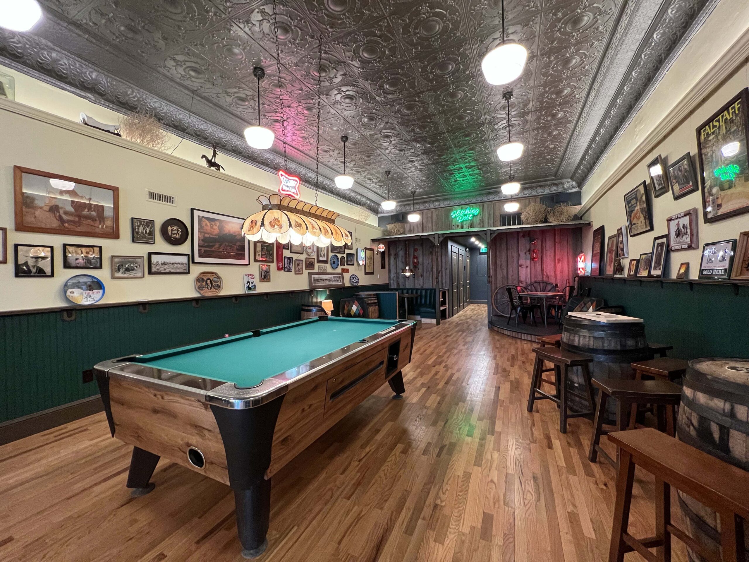 Pool table inside The Hitching Post, Humboldt