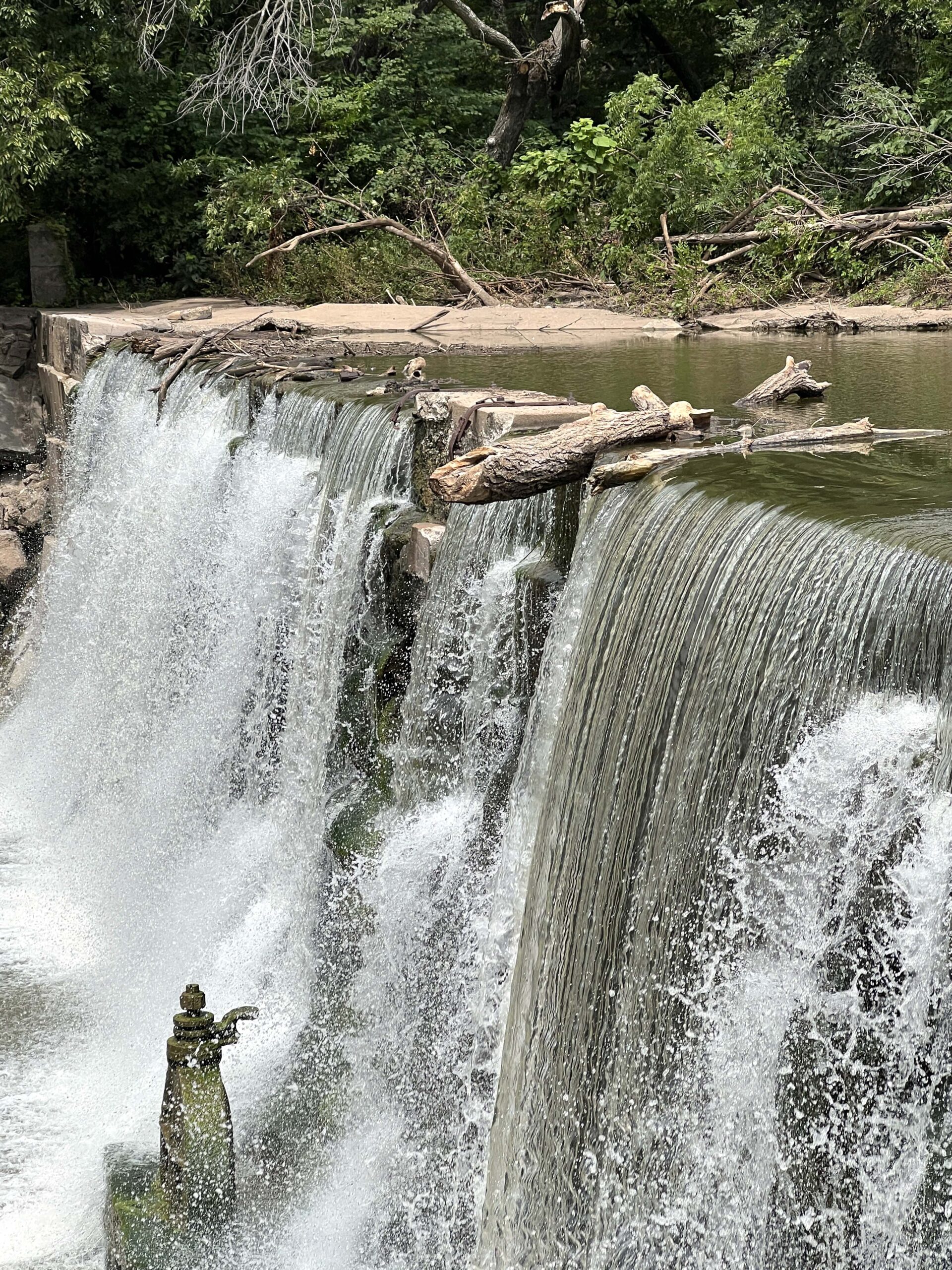Slate Creek Waterfall at Downs Park in Wellington, Kansas