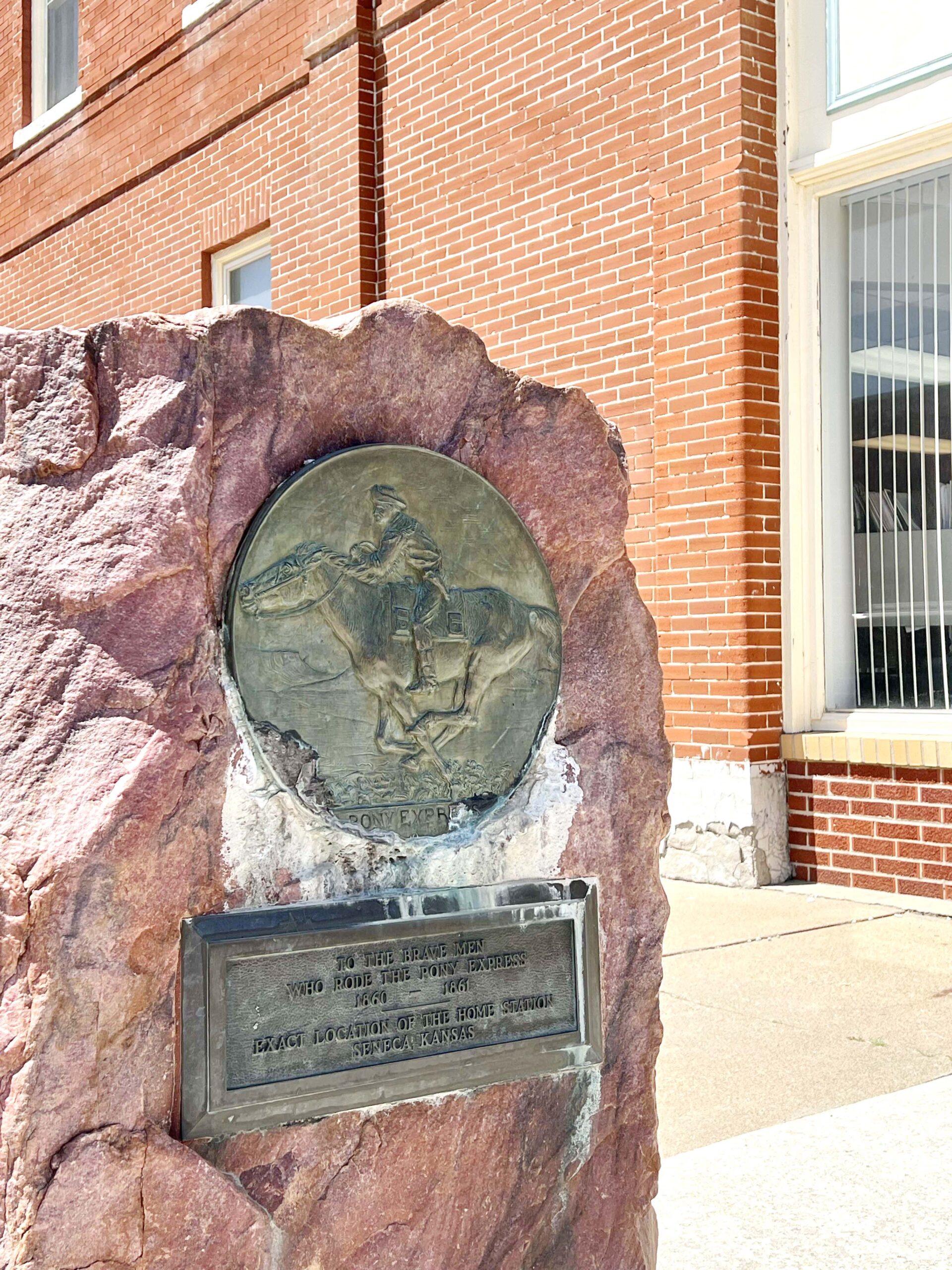 A historical marker at the site of the exact Pony Express home station reads, 