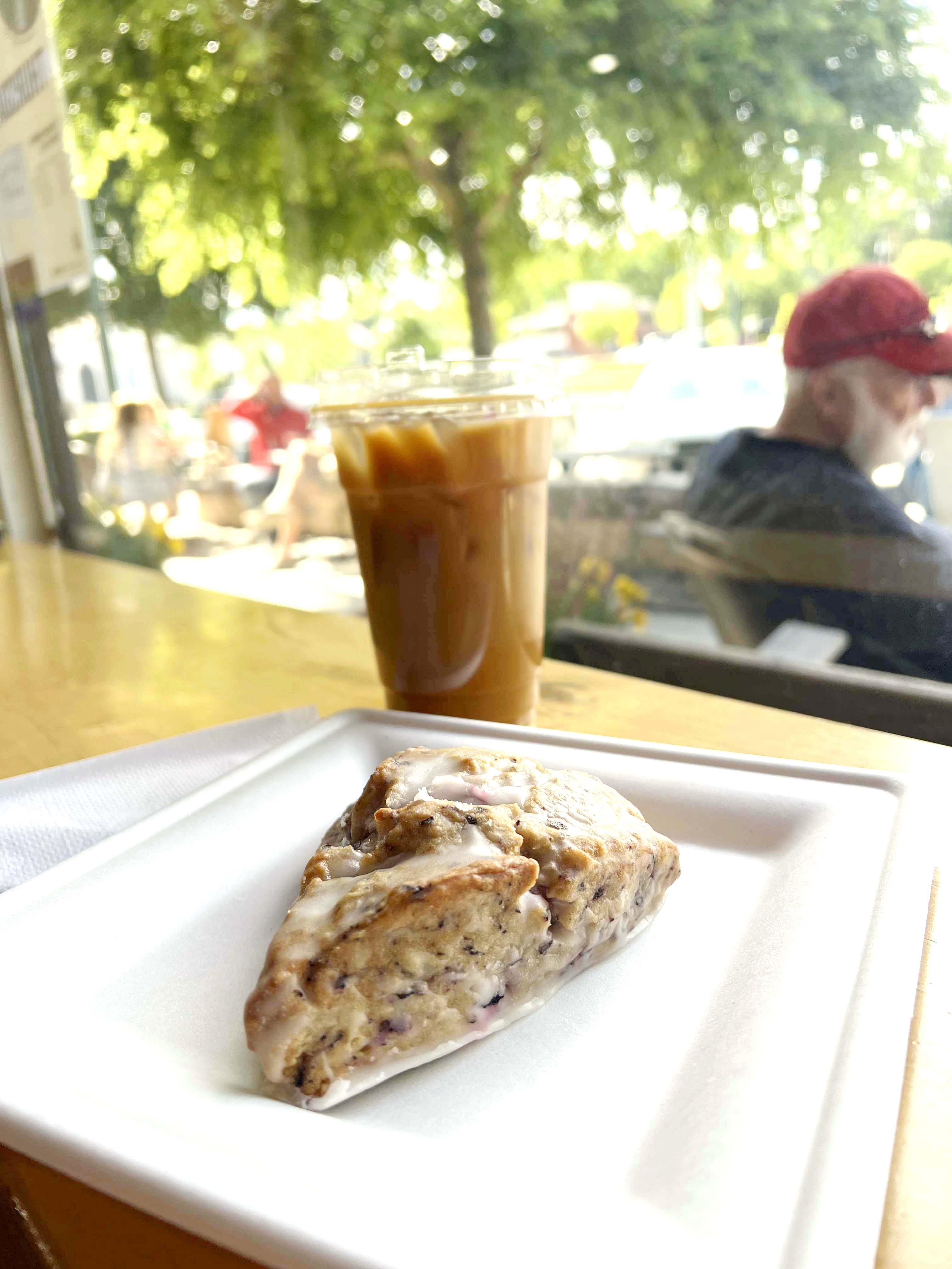 Scone and Iced Coffee