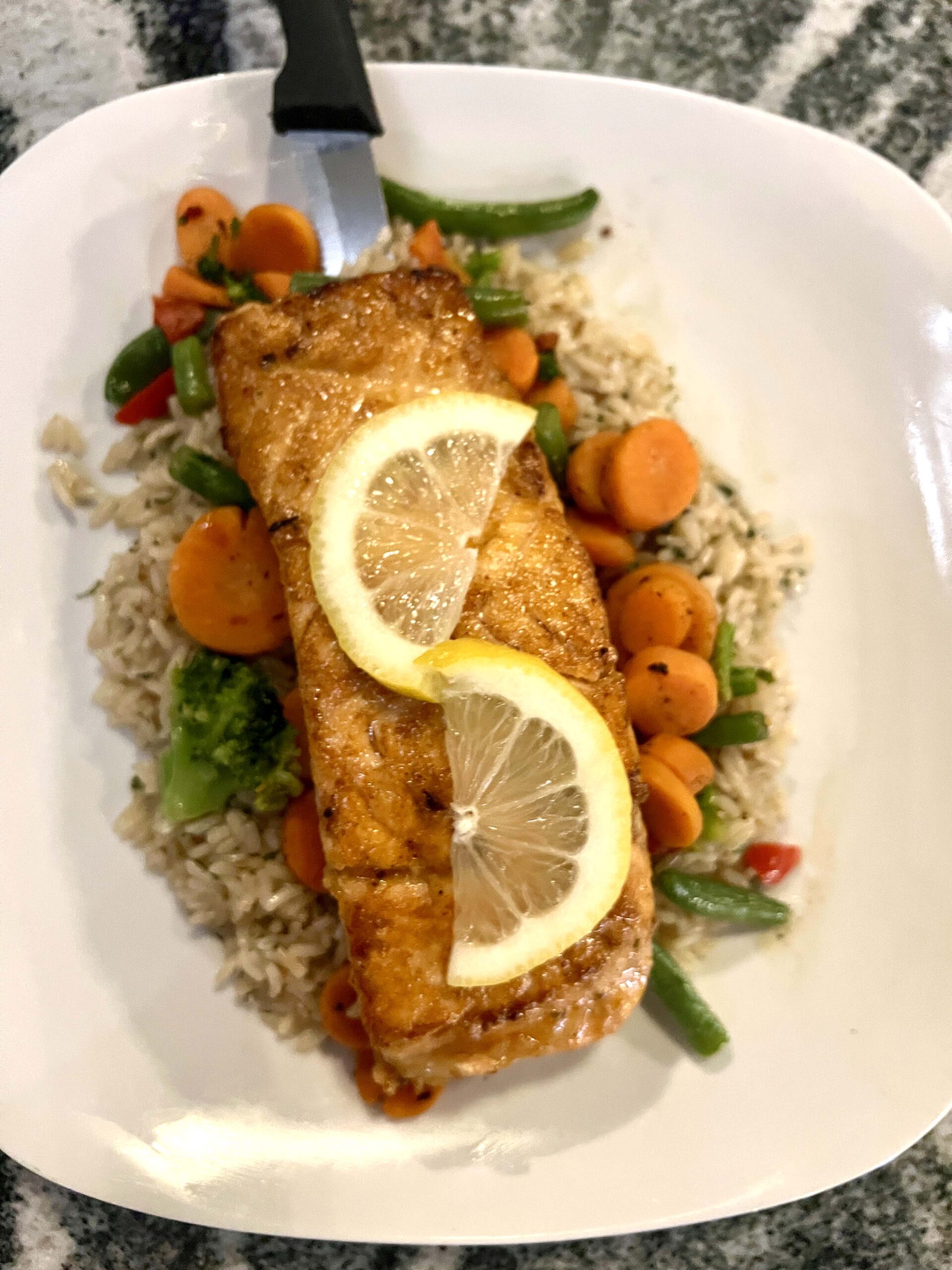 Salmon dinner special at K's Place in downtown Chanute.