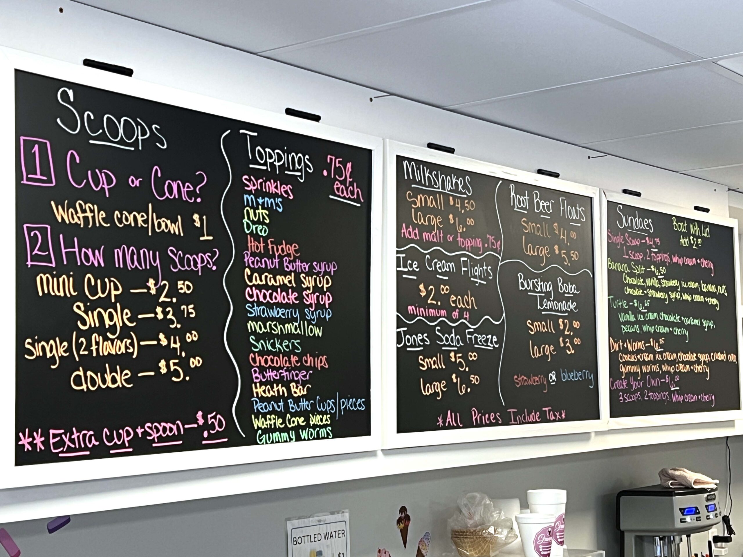 Ice Cream Menu Board