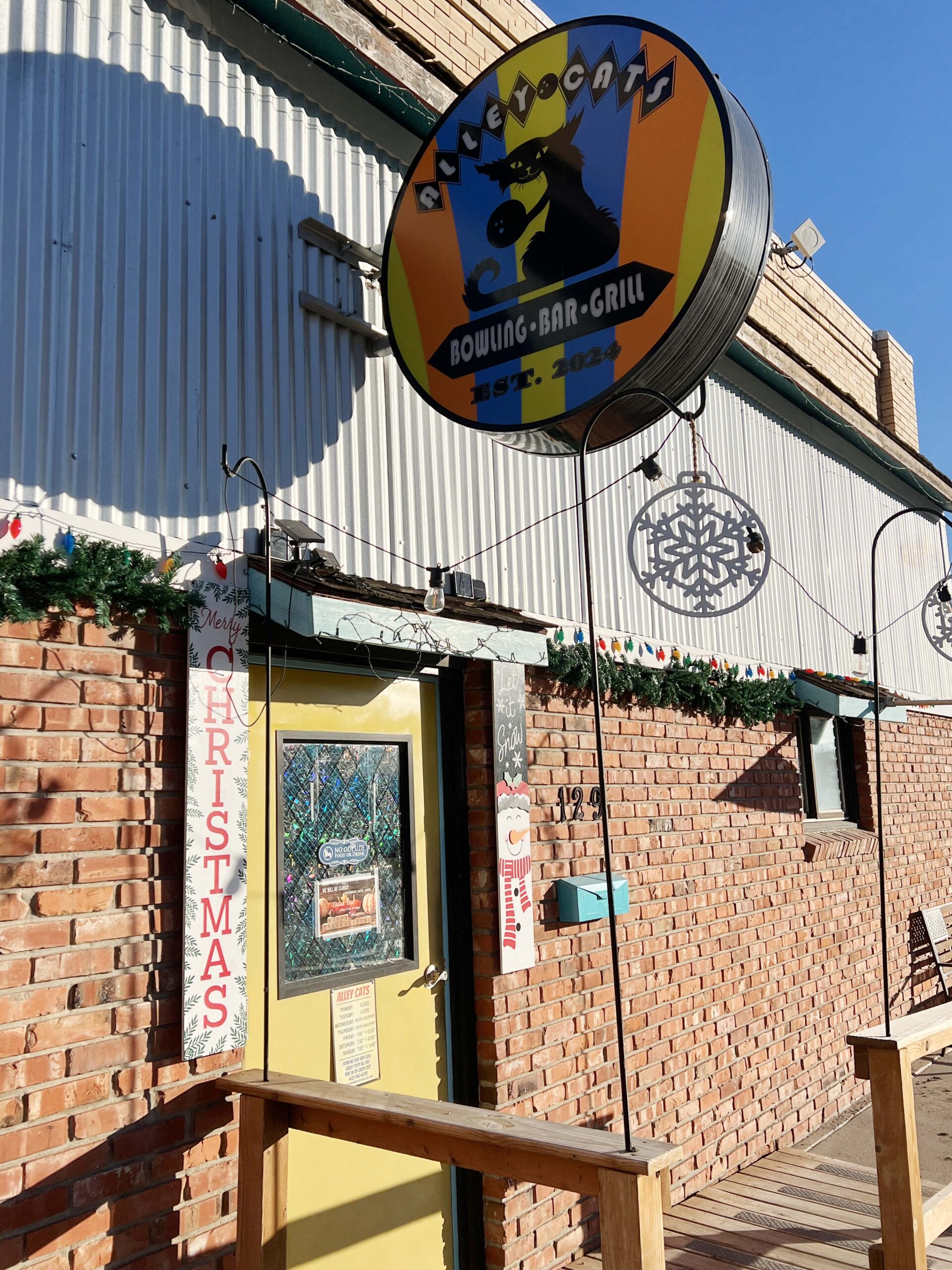 Alley Cats bowling alley doubles as a bar and restaurant in Red Cloud.