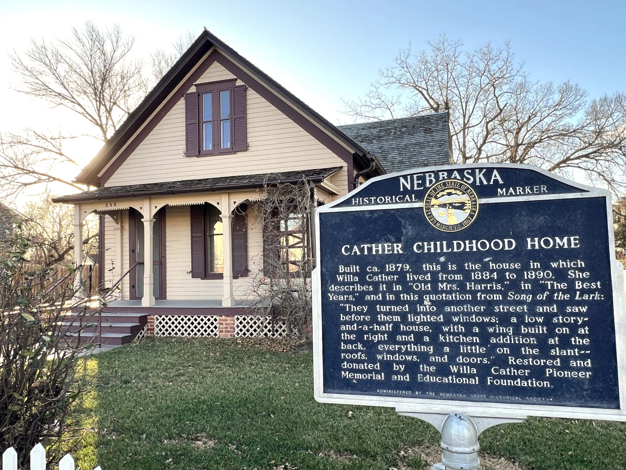 Located on Cedar Street, Willa Cather's Childhood Home offers visitors a glimpse at the family's original possessions.