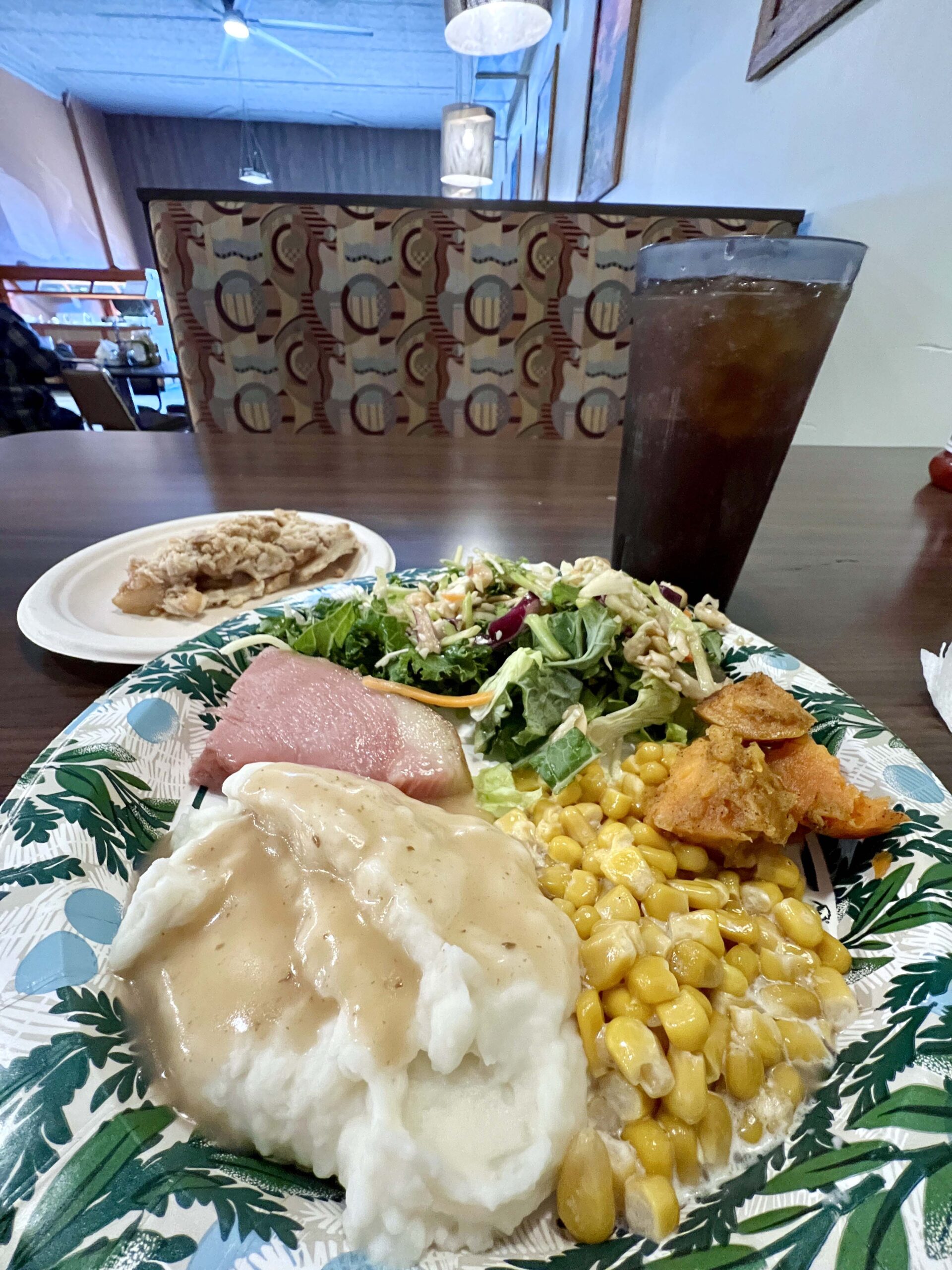 Ham dinner with all the fixings was an option on the hot buffet at Main Street Mercantile on a weekday afternoon.
