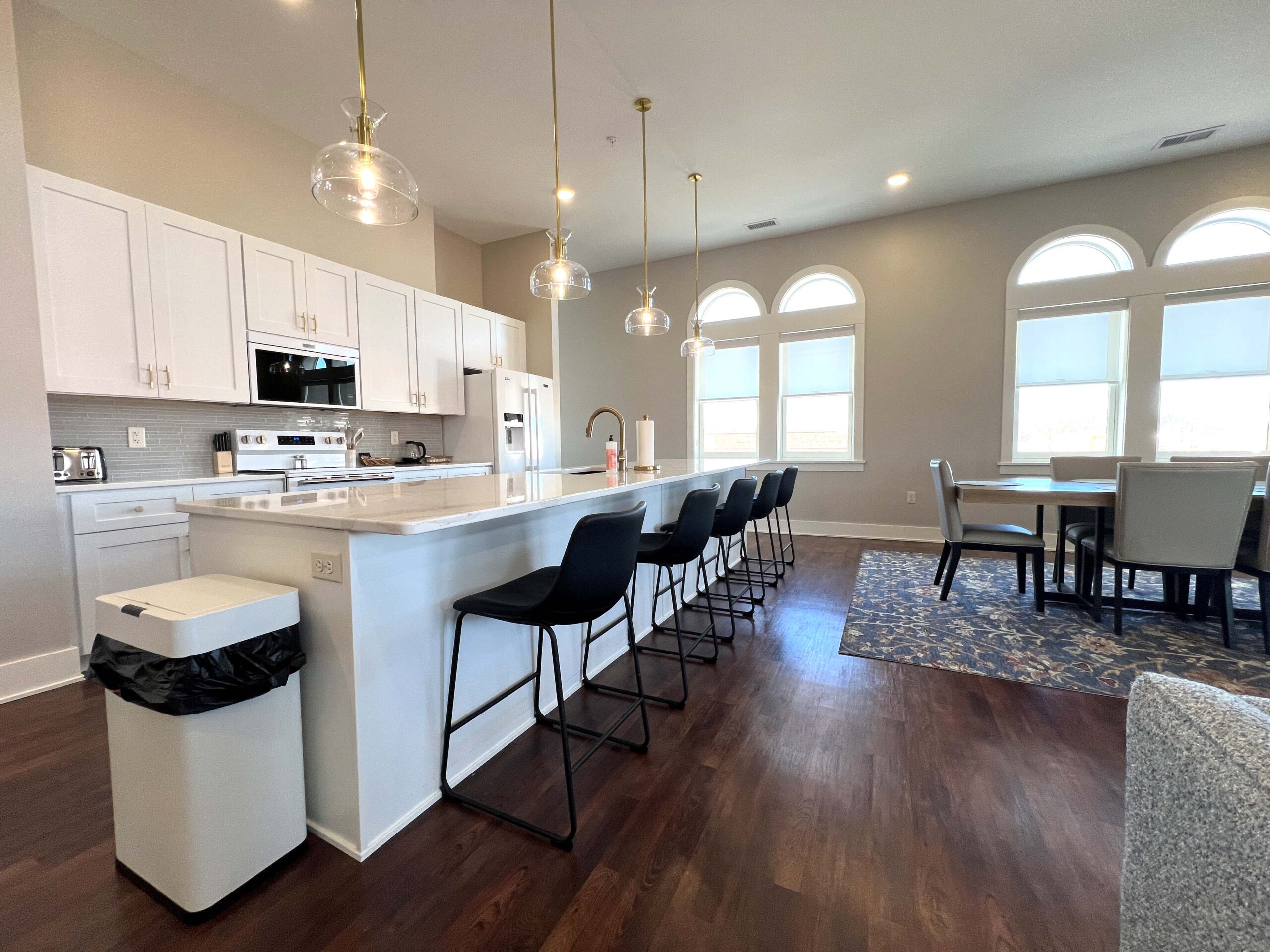 The loft guest room at Hotel Garber includes two bedrooms and two bathrooms.
