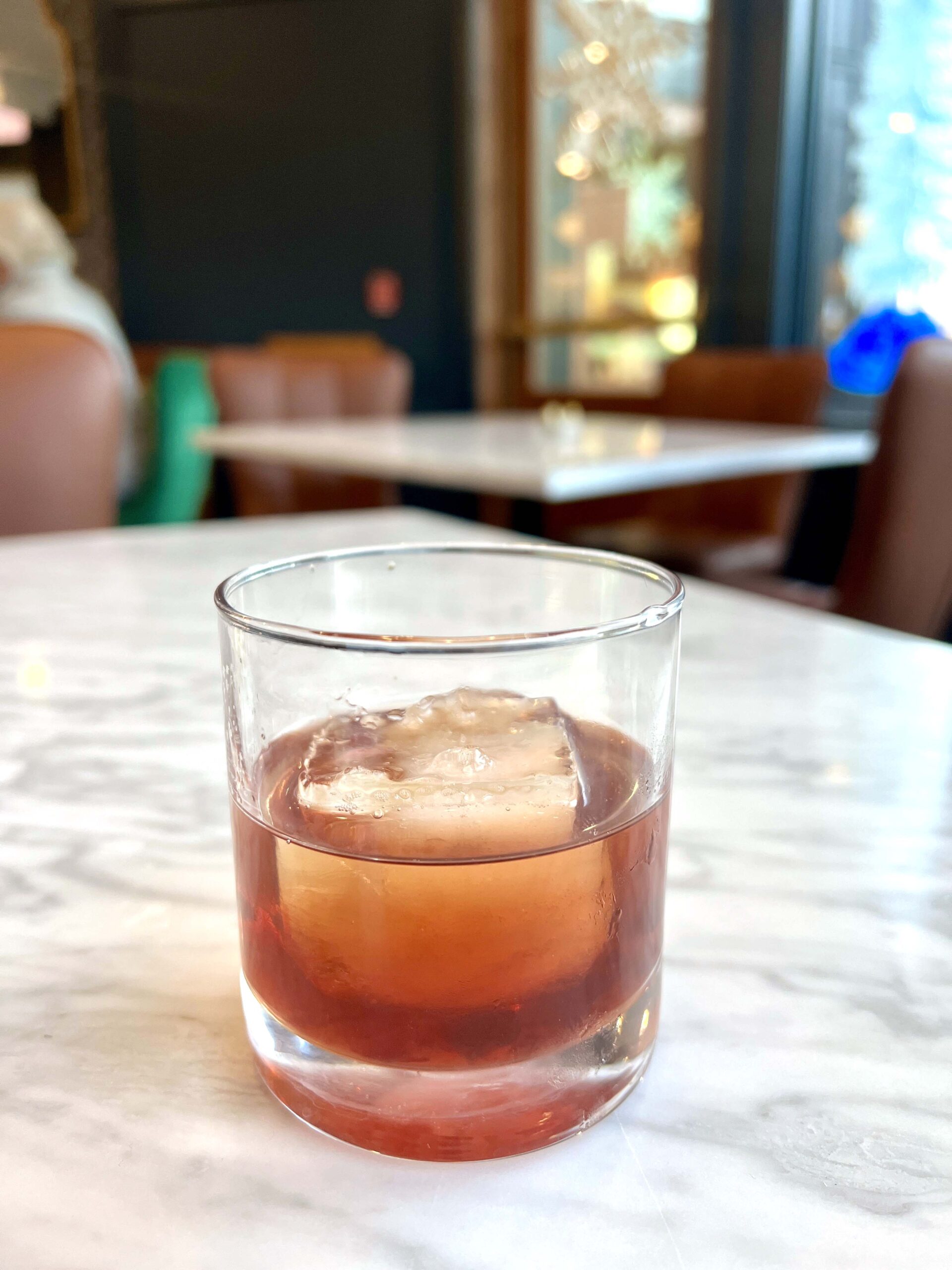 A short menu of signature cocktails are available, including Hotel Garber's take on an old-fashioned bourbon drink. 