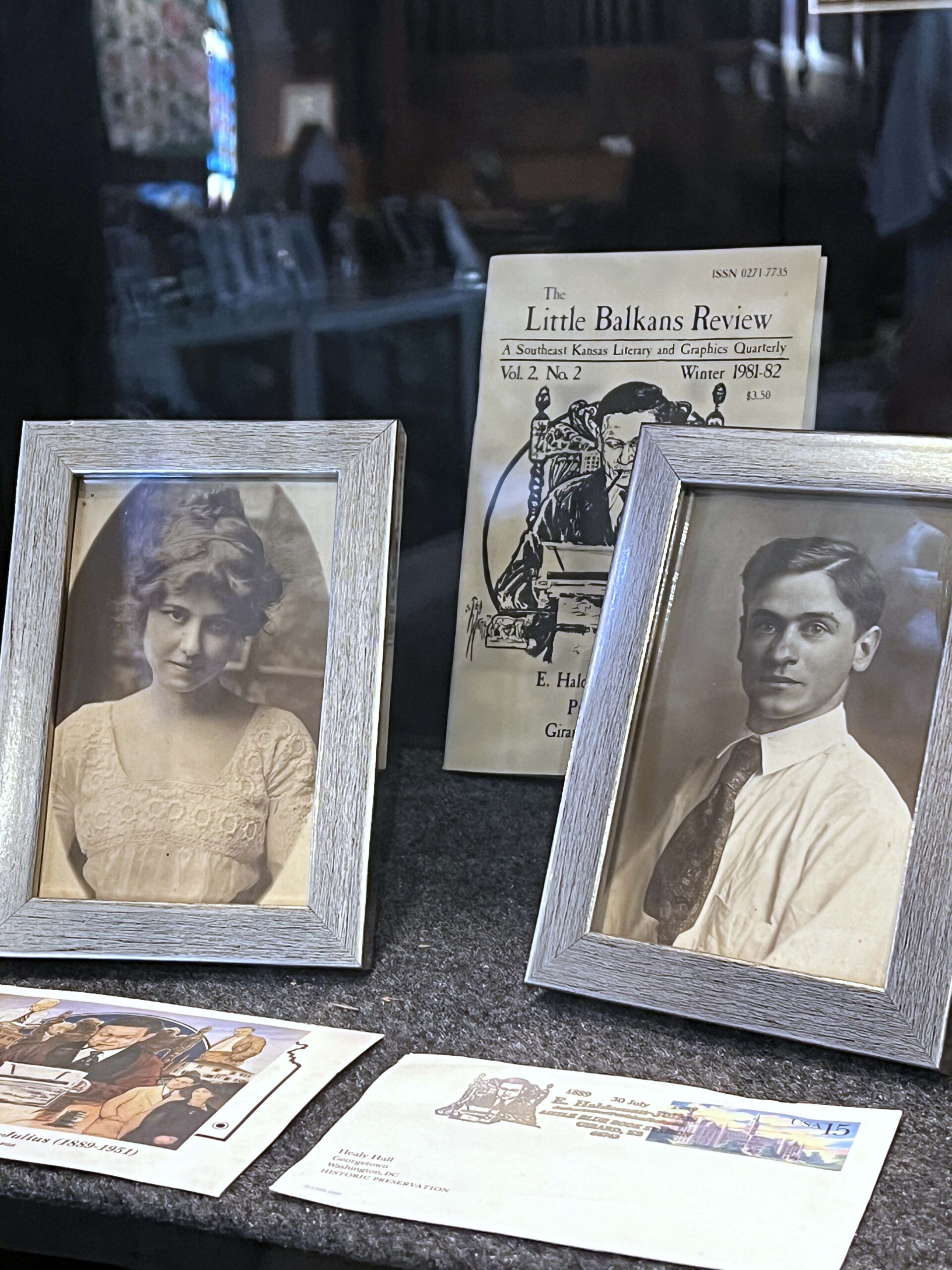Emanuel and Marcet Haldeman printed "The Little Blue Books," how-to manuals, which were distributed at businesses.