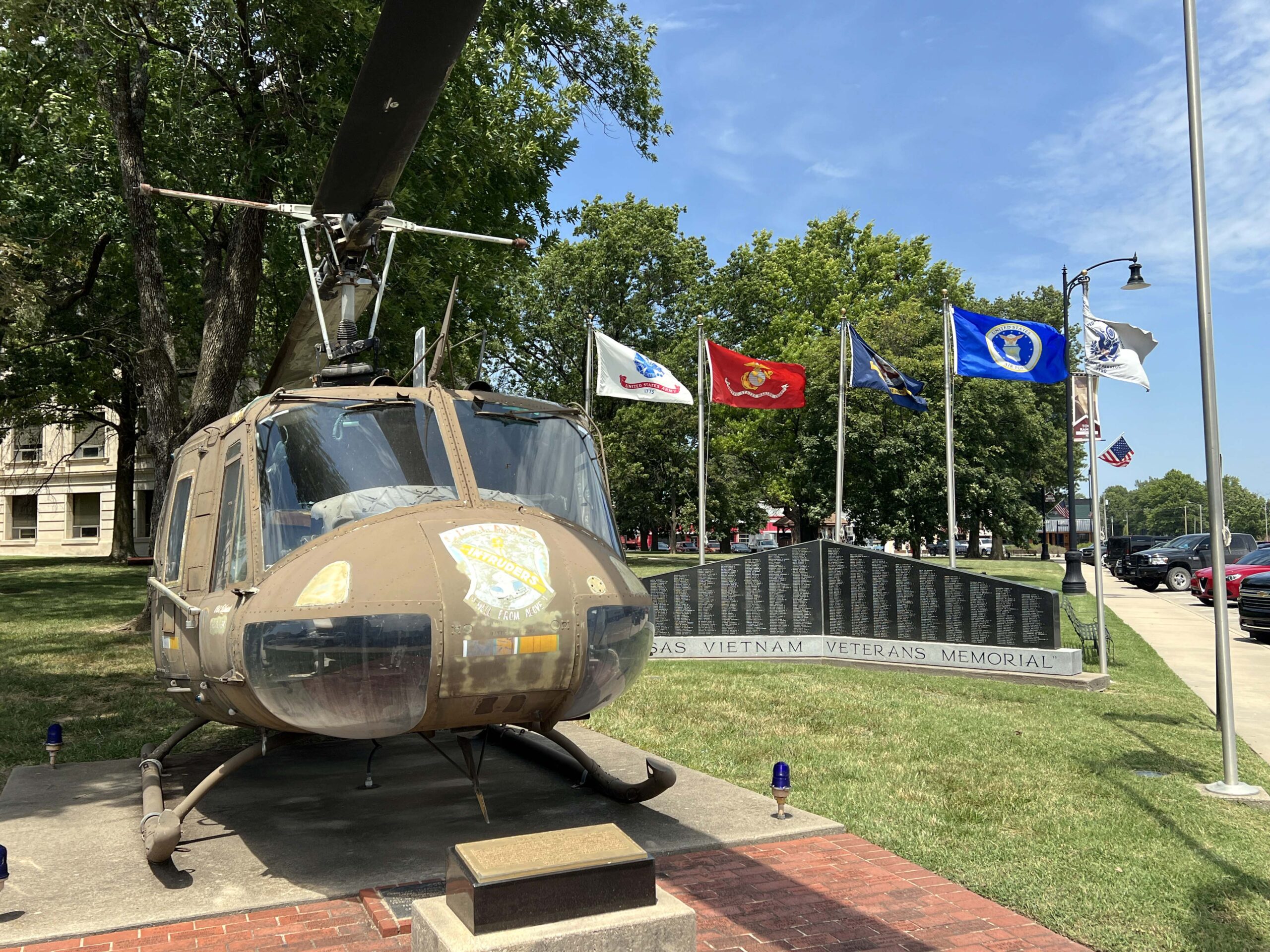 The Kansas Vietnam Veterans Memorial on the lawn of the Crawford County Courthouse stops you in your tracks and is deserving of your attention.