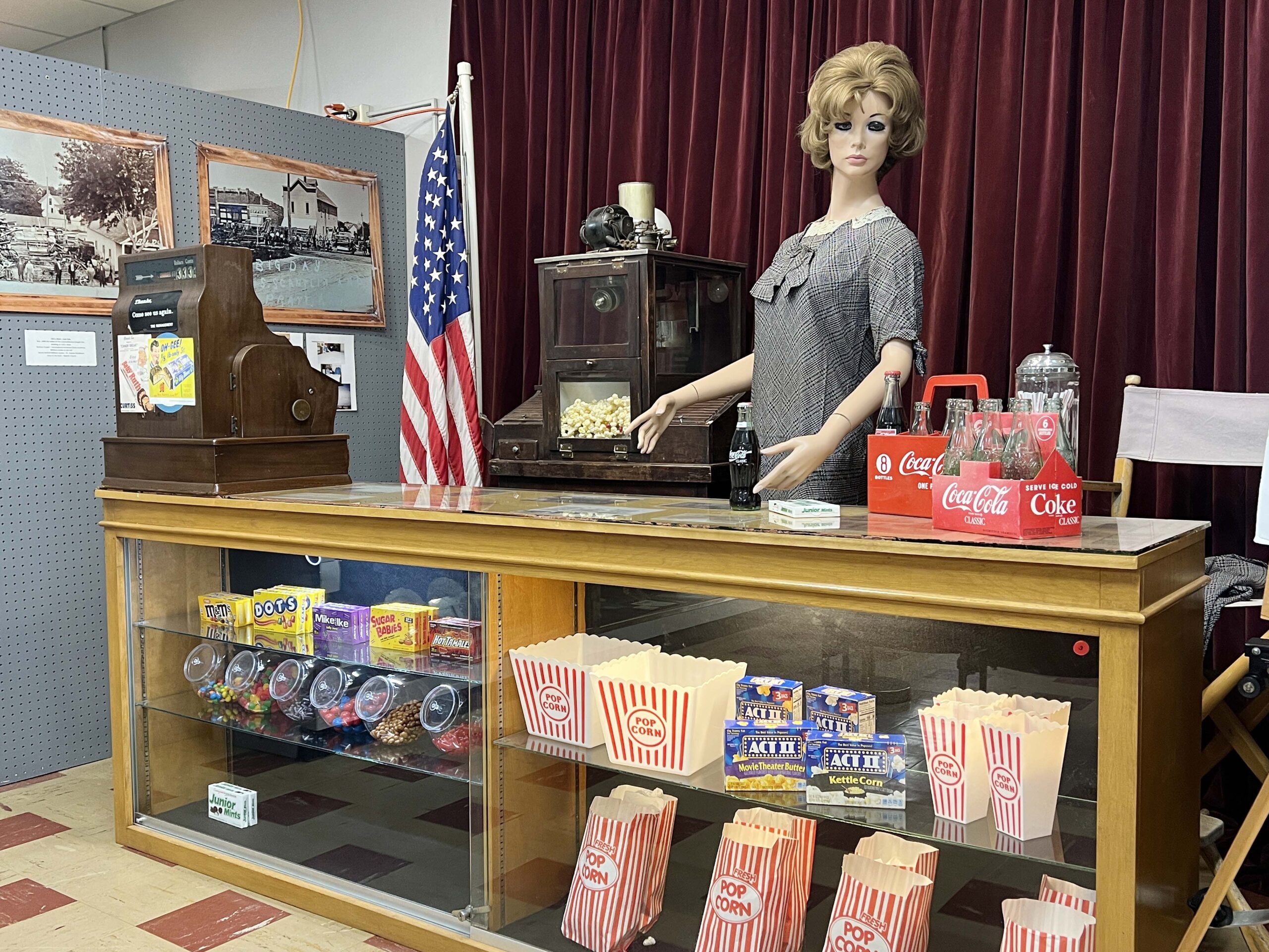 Pratt County Historical Museum honors local businesses like the Barron Theater. 