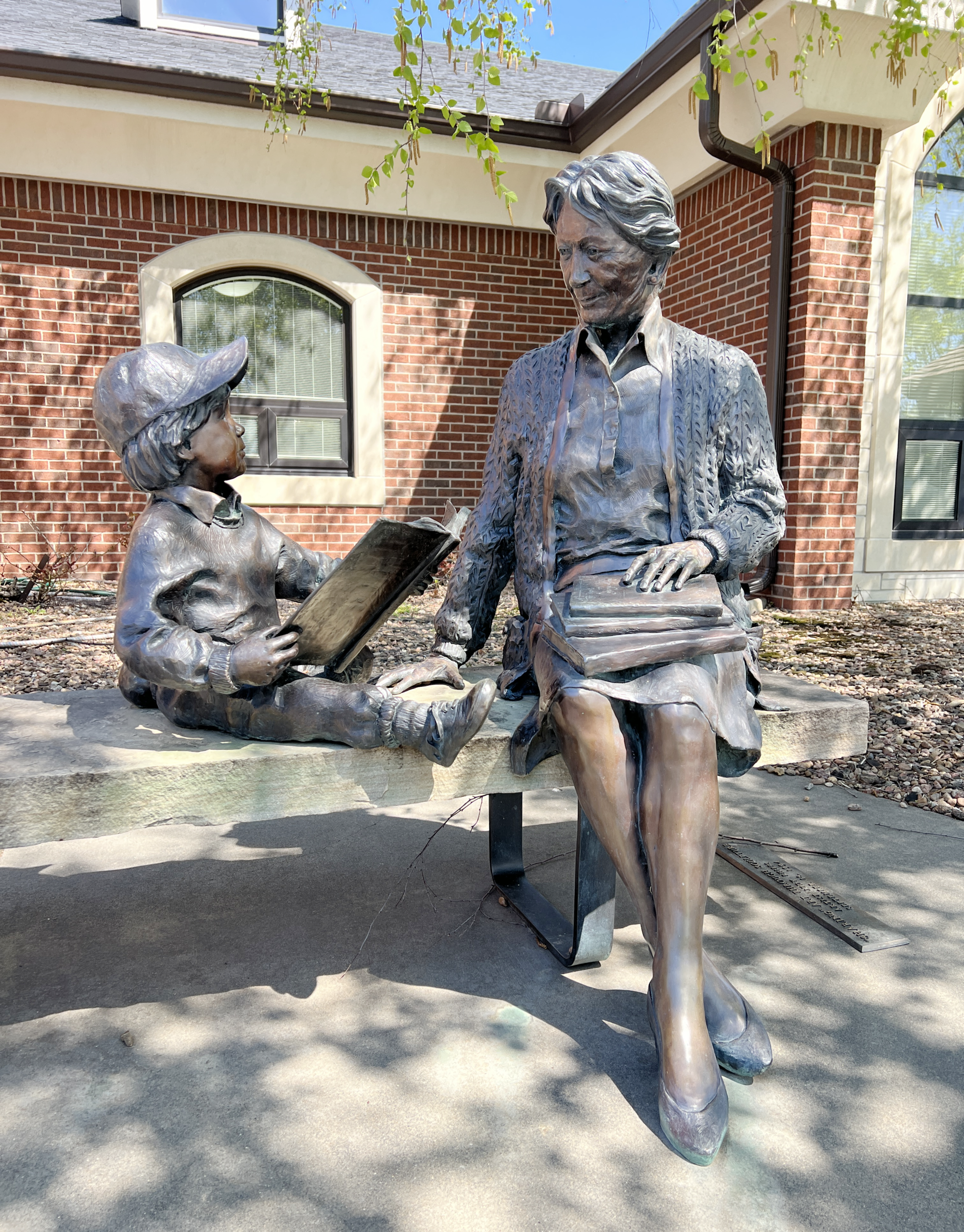 Burlington Public Library outdoor statue