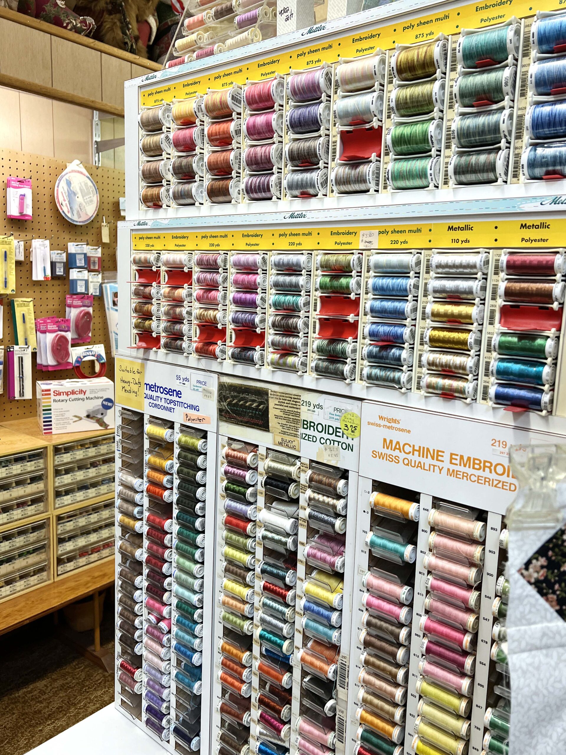 Silver Threads and Golden Needles selection of notions and thread