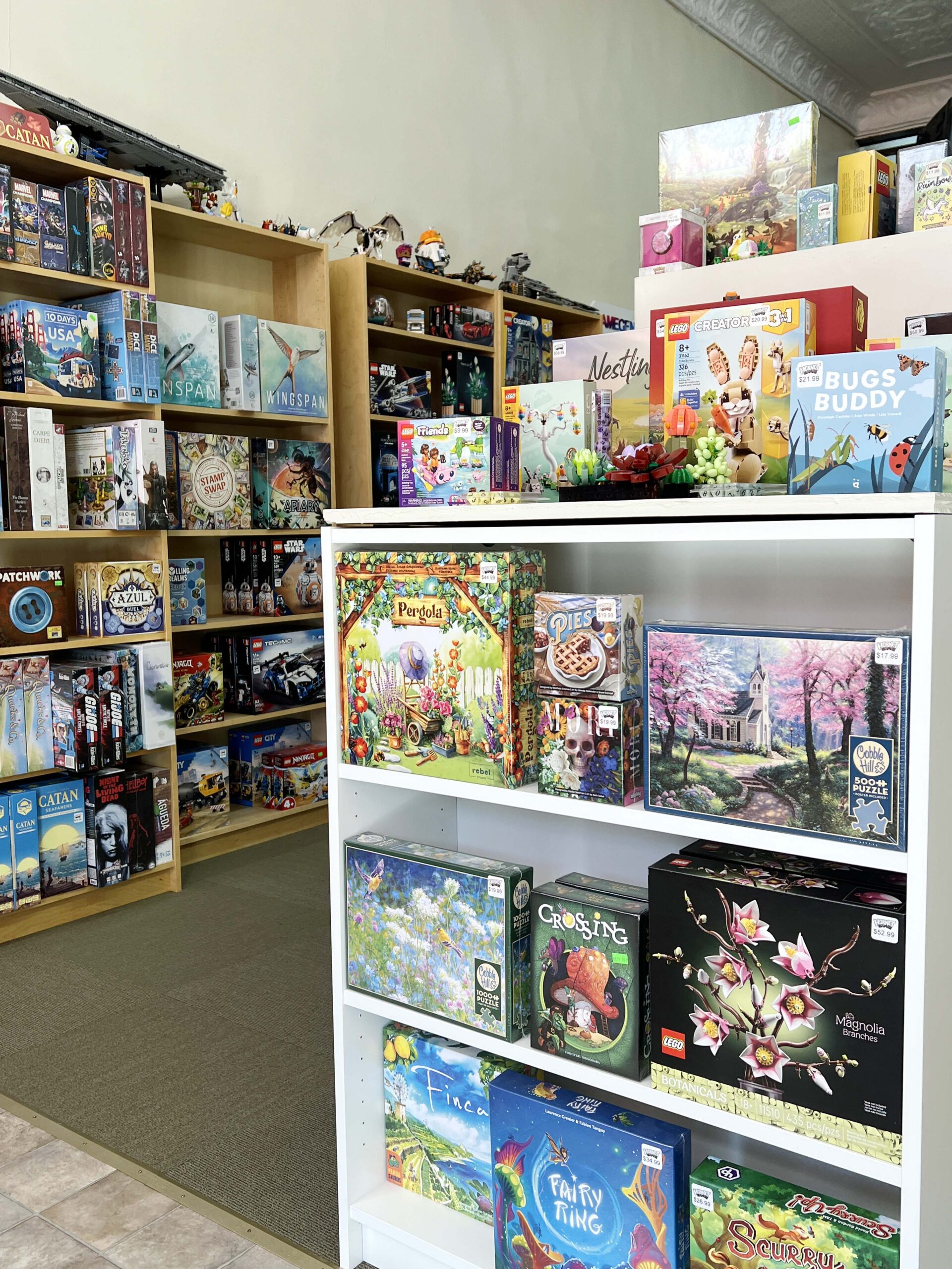 Hornet Games selection of Lego kits, board games, and card games are available in Burlington, Kansas