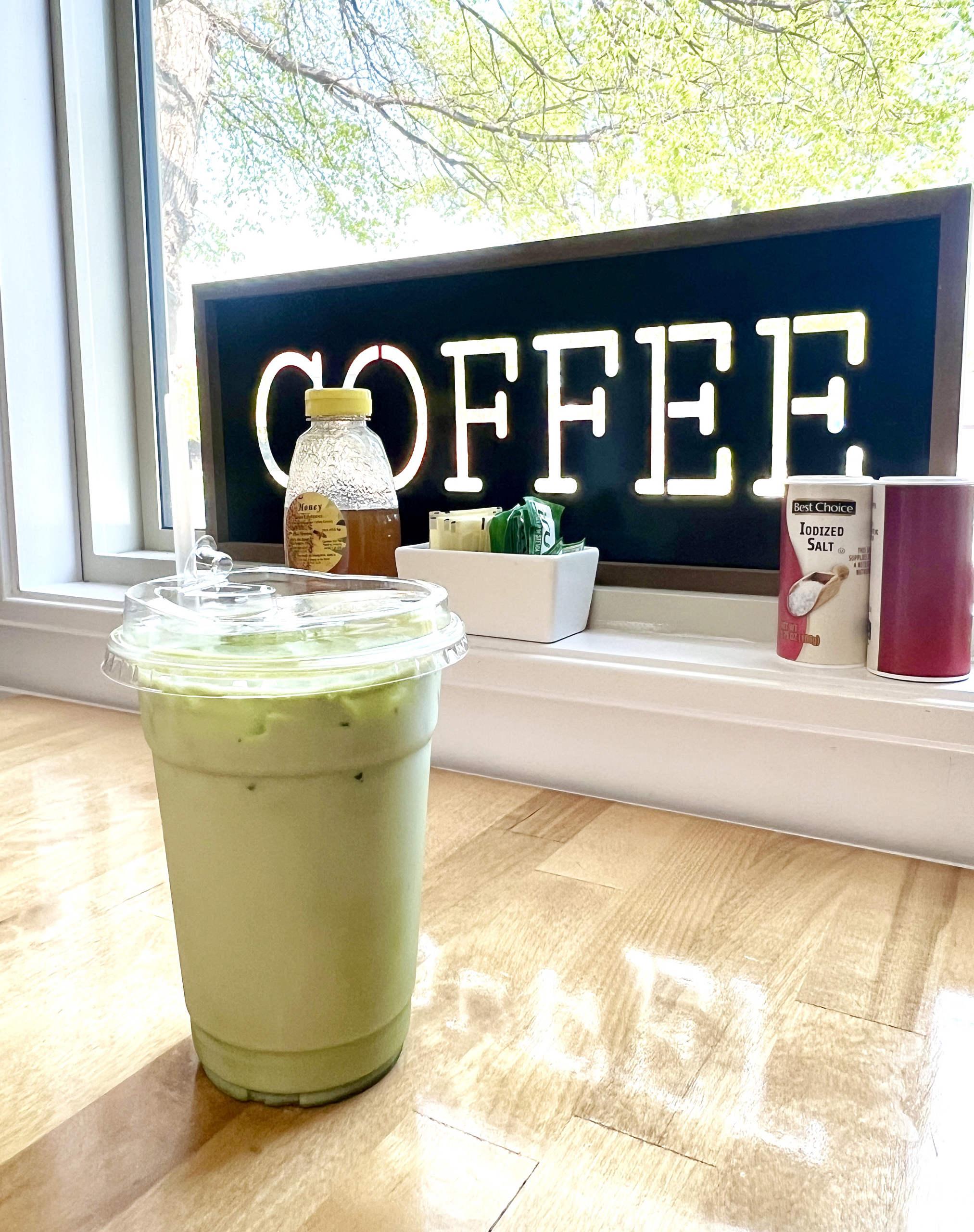 Matcha Latte at 11th Lane Roastery in Burlington, Kansas
