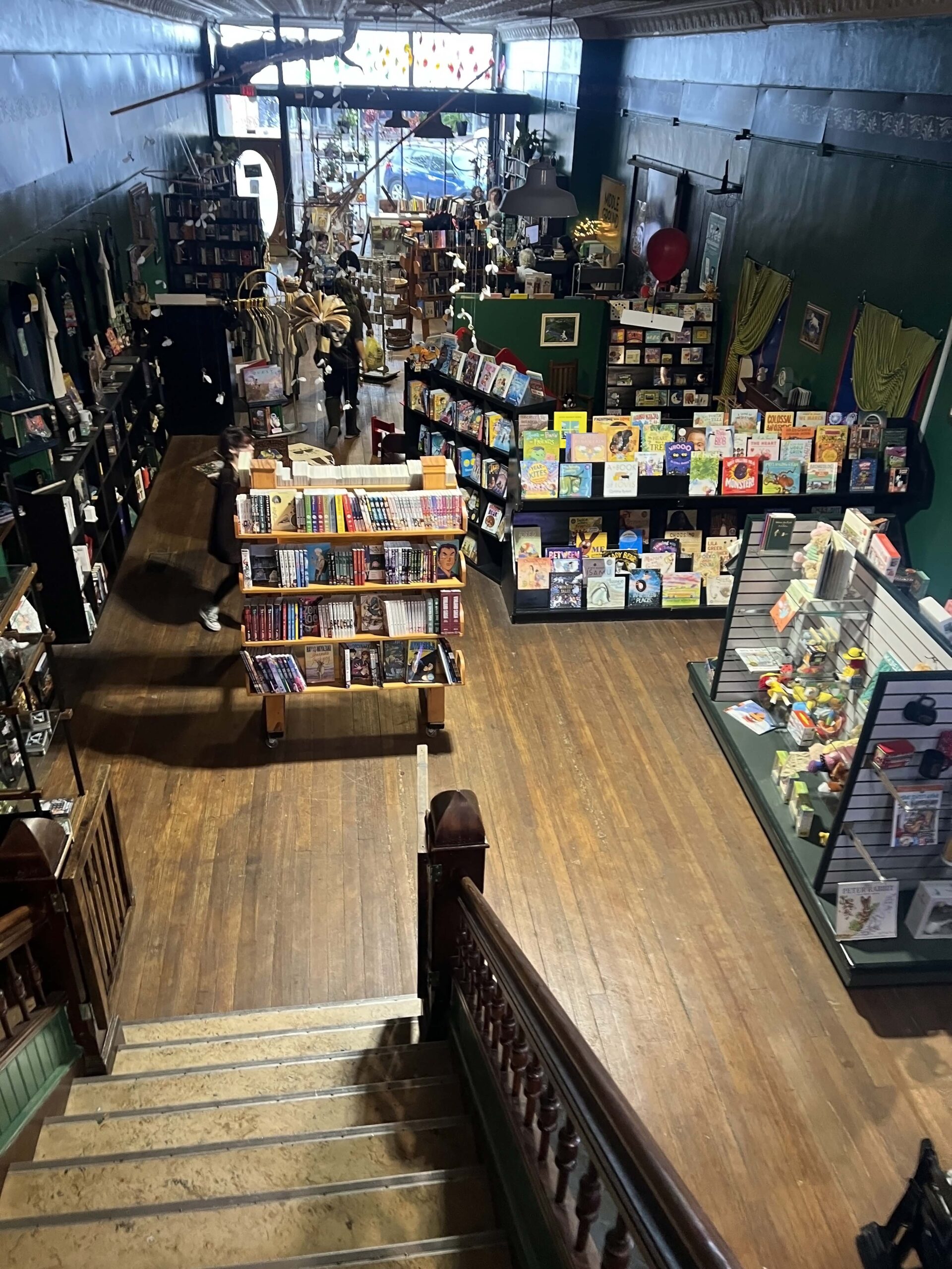 Middle Ground Books upstairs area houses used books.