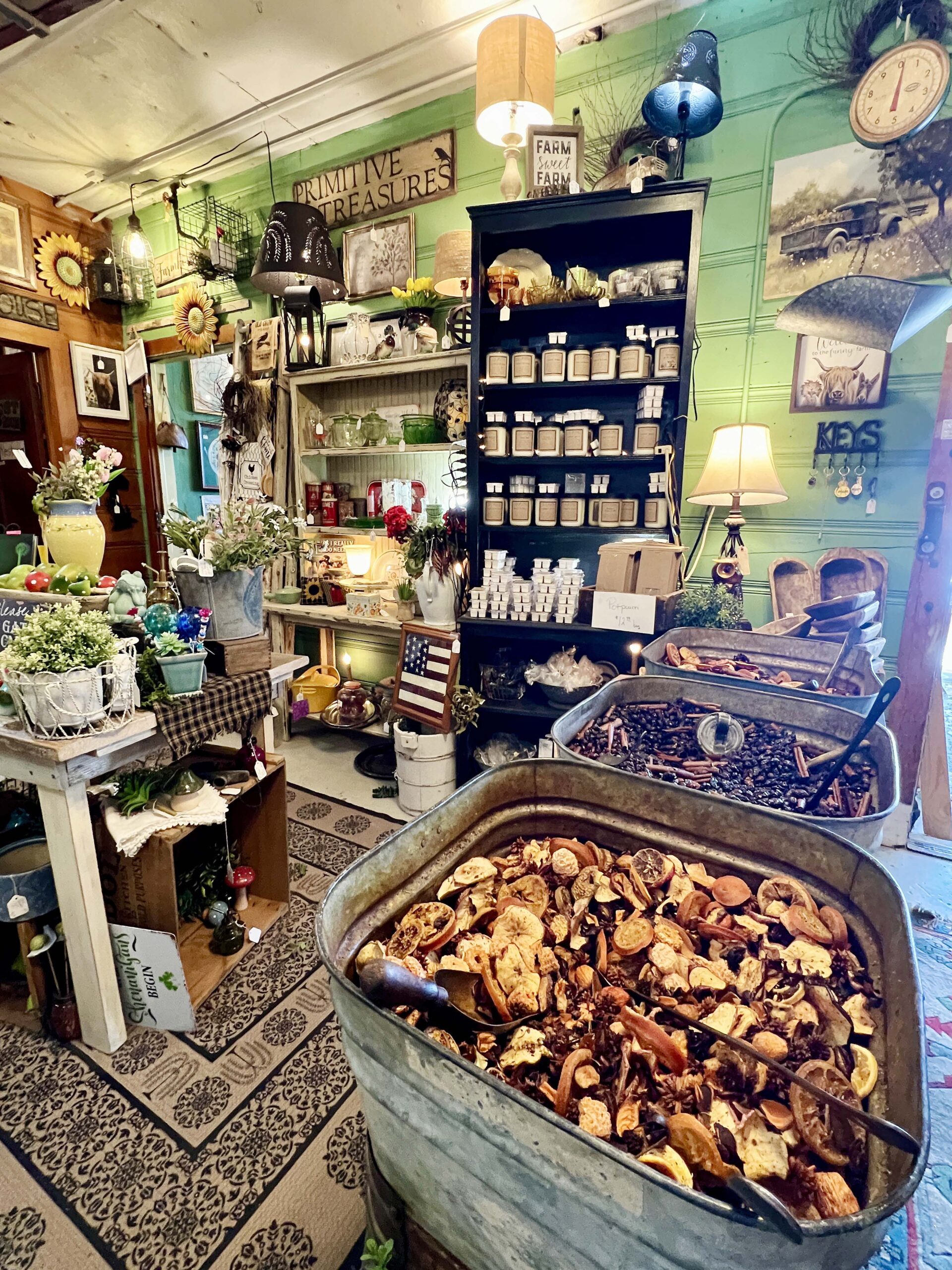 13 dealers have booths at Front Porch Antiques, including some in a back barn. 