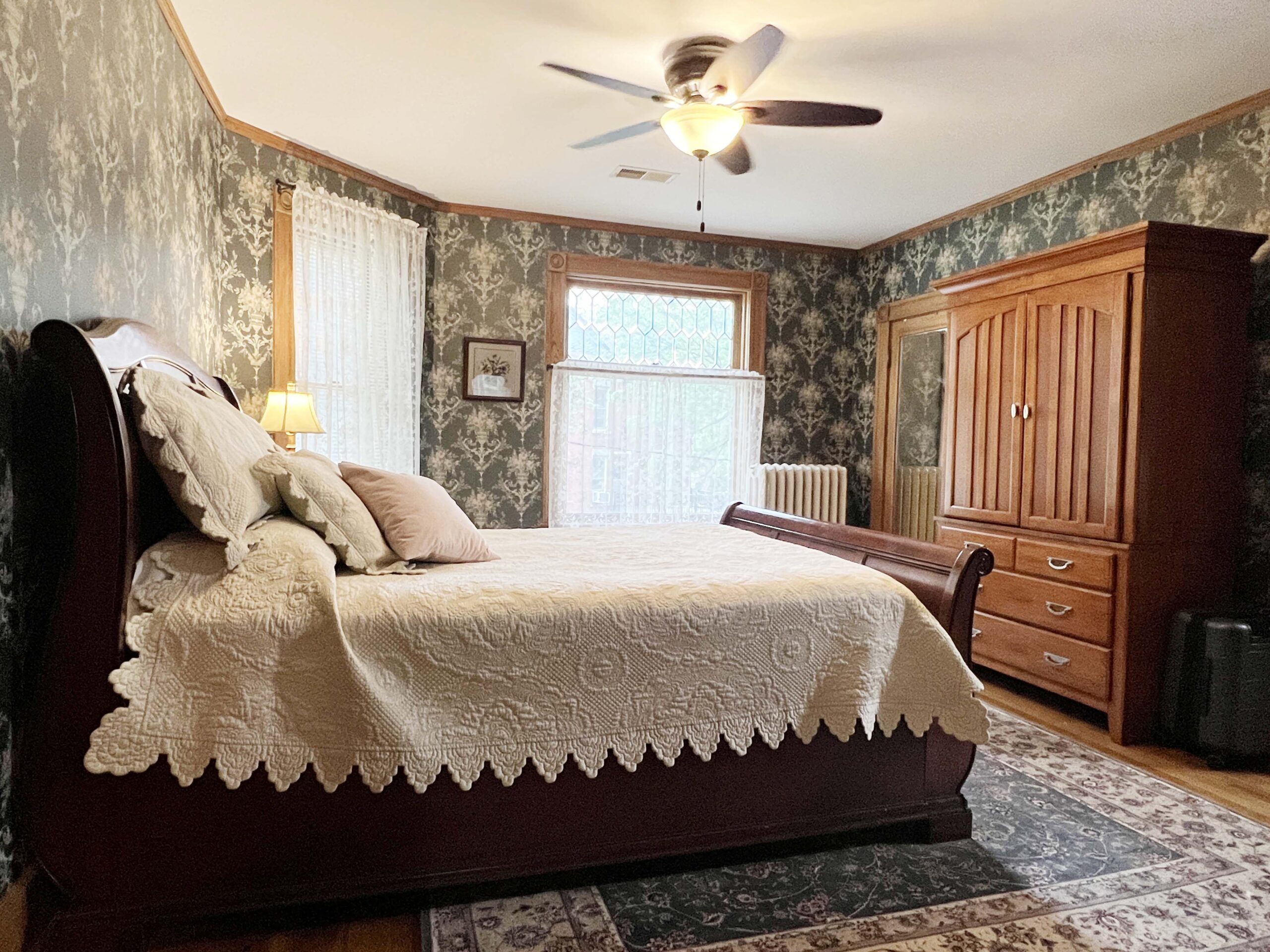 Master Suite in the Painted Lady Bed and Breakfast comes with a private bathroom and veranda.