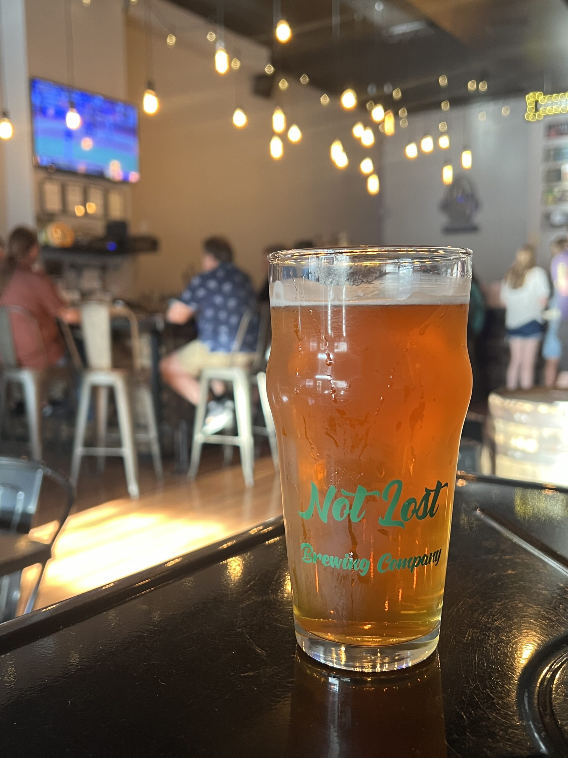 Not Lost Brewing Company serves more than an half dozen craft beers on tap as well as cocktails and wine.