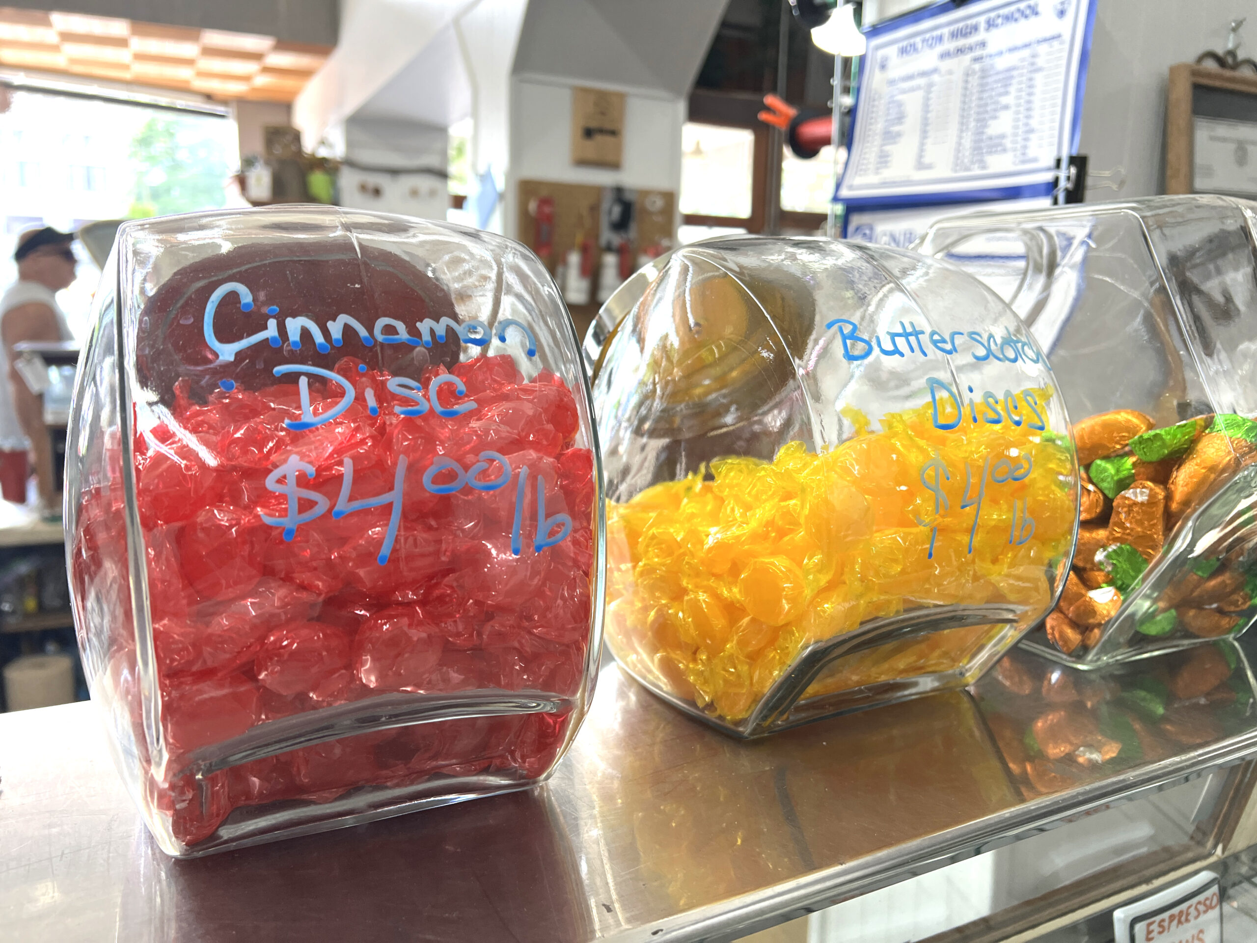 Retro candy sits upon the counter of Holton Mercantile, a general store in downtown Holton. 