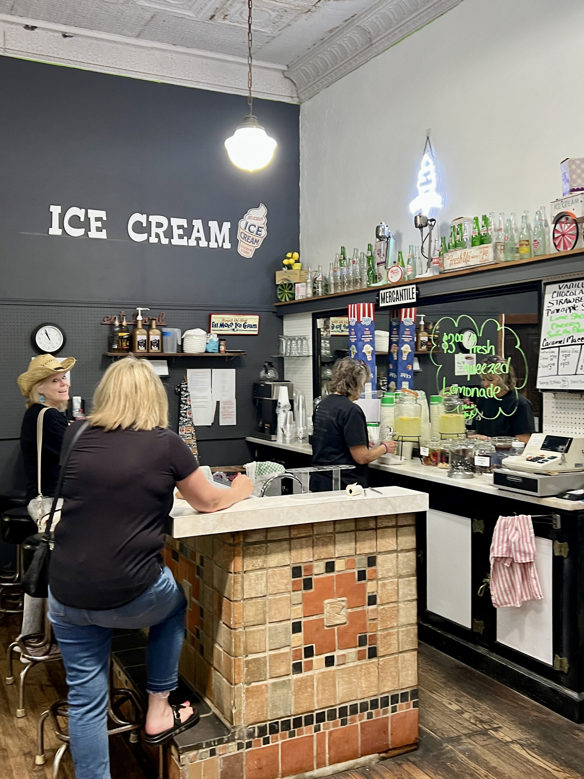 The general store sells ice cream and bulk candy. 