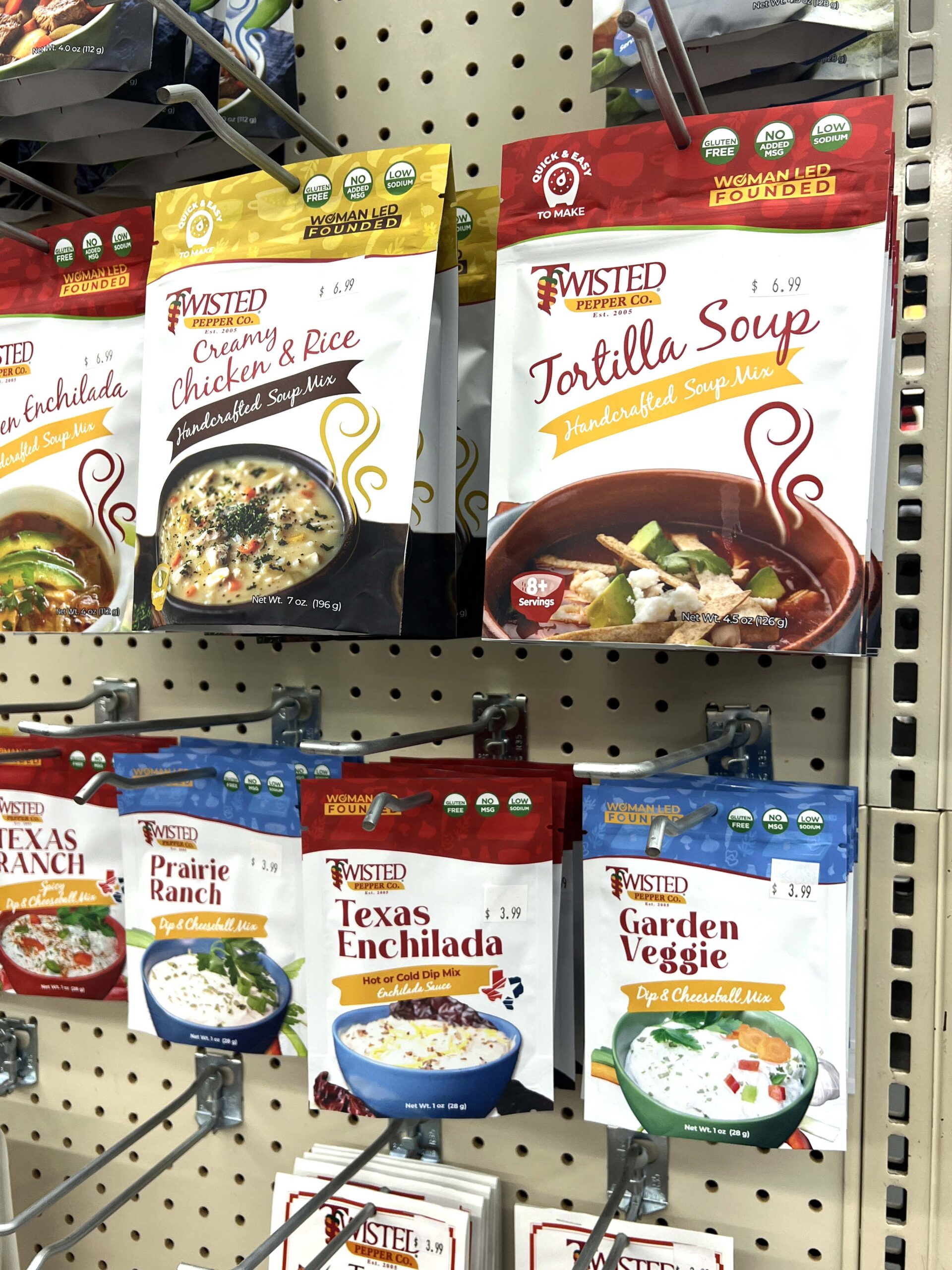 Dip and soup mixes appear on the shelves of Mill Creek Lumber & Supply in Wellington. 