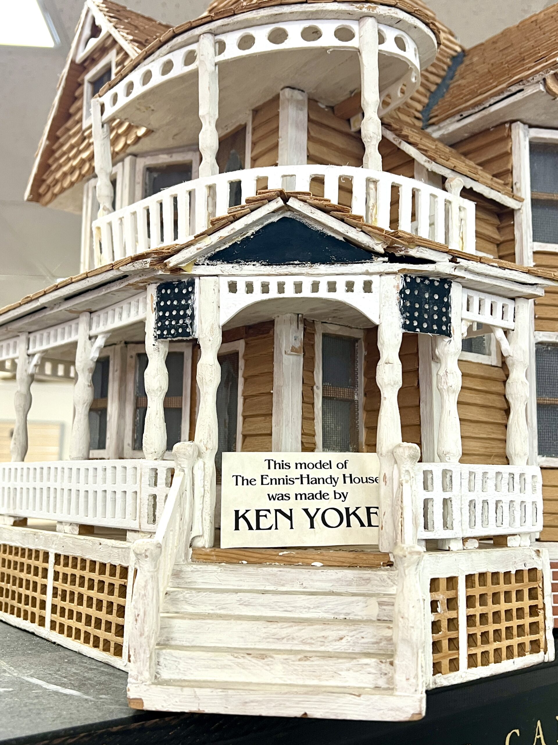 A miniature replica of the home is on display at Jacques Hallmark Shop (1124 Main St.).