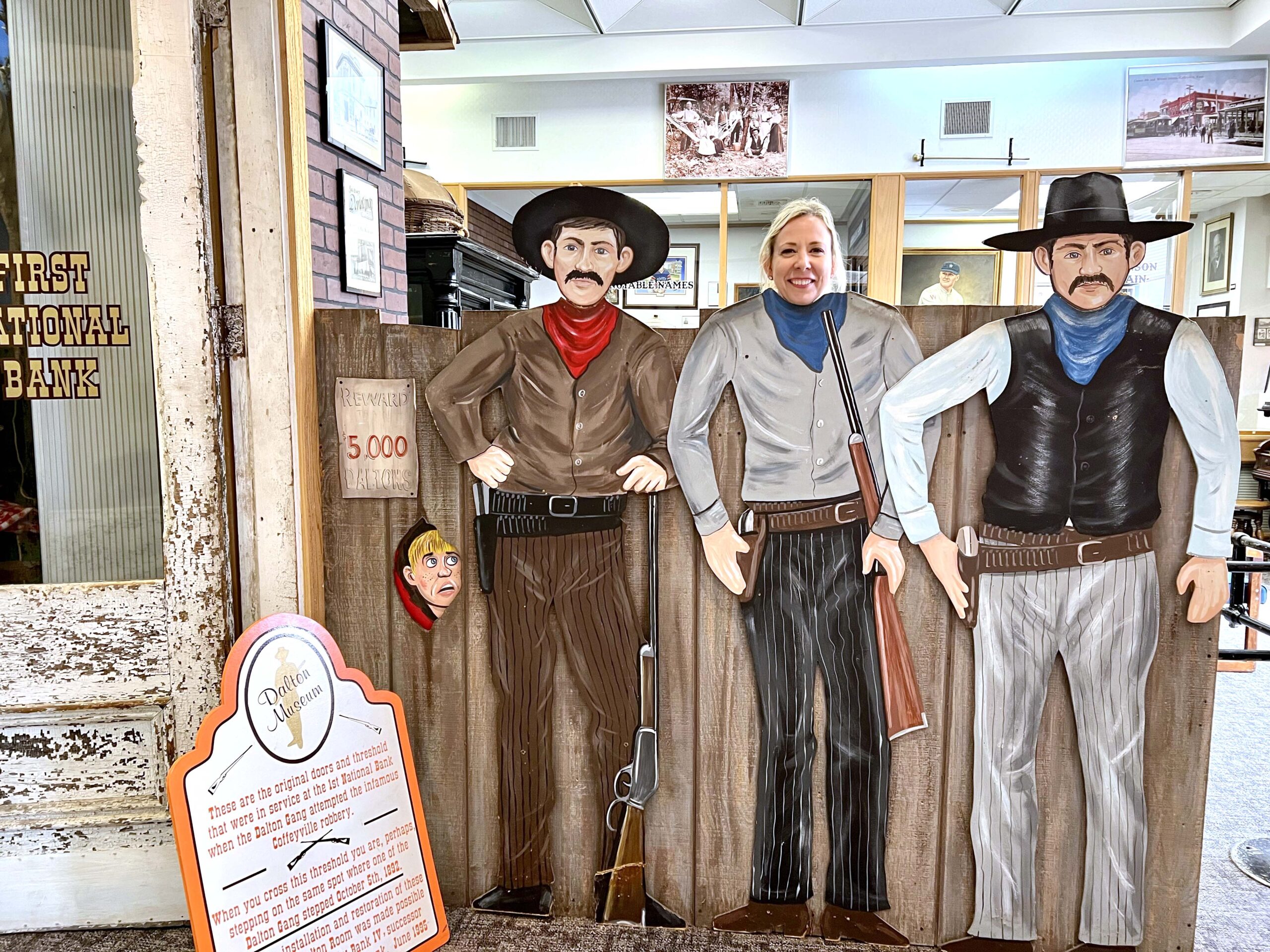 Travel Blogger pictured with Dalton Gang.